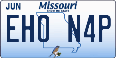 MO license plate EH0N4P