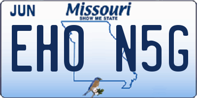 MO license plate EH0N5G