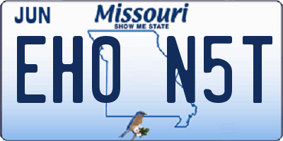 MO license plate EH0N5T