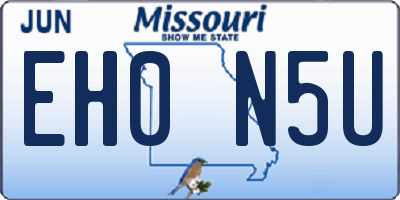 MO license plate EH0N5U