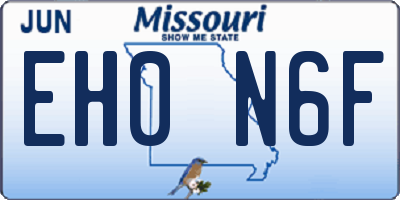 MO license plate EH0N6F