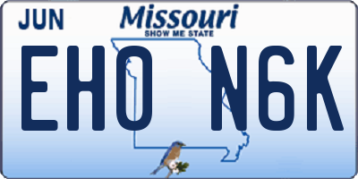 MO license plate EH0N6K