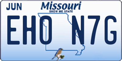 MO license plate EH0N7G