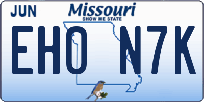 MO license plate EH0N7K