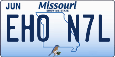 MO license plate EH0N7L