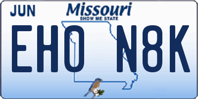 MO license plate EH0N8K