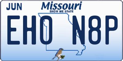 MO license plate EH0N8P