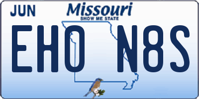 MO license plate EH0N8S