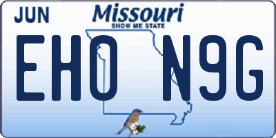 MO license plate EH0N9G