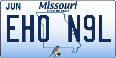 MO license plate EH0N9L