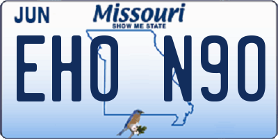 MO license plate EH0N9O