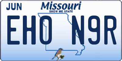 MO license plate EH0N9R