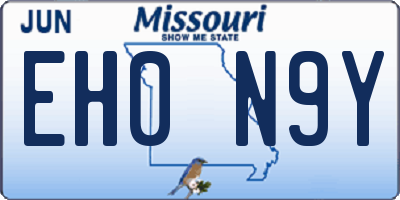 MO license plate EH0N9Y