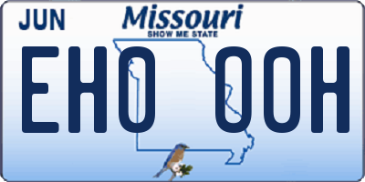 MO license plate EH0O0H