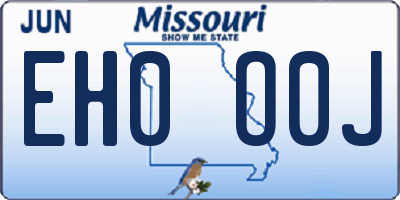 MO license plate EH0O0J