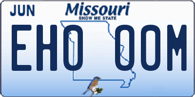 MO license plate EH0O0M