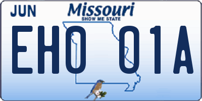 MO license plate EH0O1A