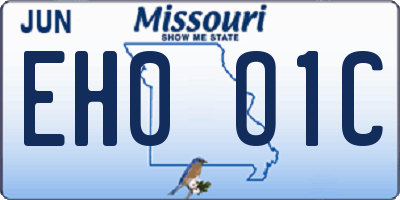 MO license plate EH0O1C