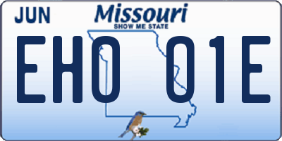 MO license plate EH0O1E