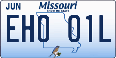 MO license plate EH0O1L