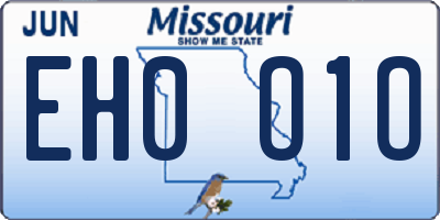 MO license plate EH0O1O