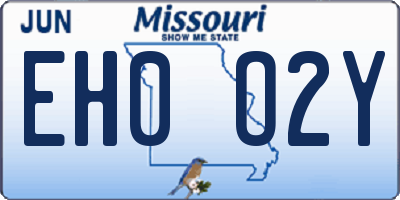 MO license plate EH0O2Y