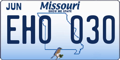 MO license plate EH0O3O