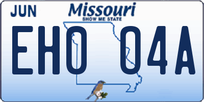 MO license plate EH0O4A