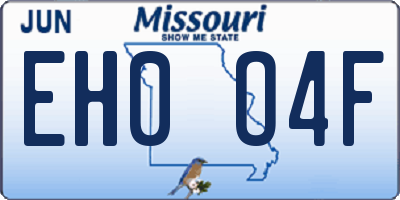 MO license plate EH0O4F