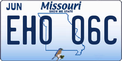 MO license plate EH0O6C