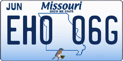 MO license plate EH0O6G