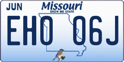 MO license plate EH0O6J