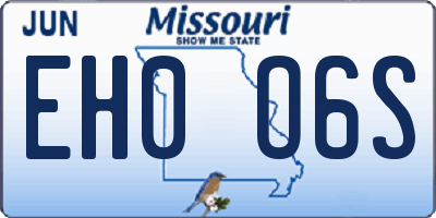 MO license plate EH0O6S