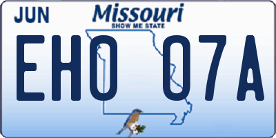 MO license plate EH0O7A