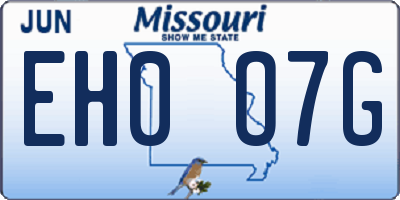 MO license plate EH0O7G