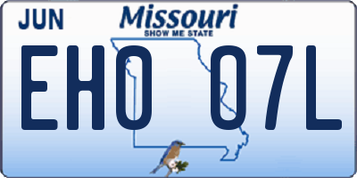 MO license plate EH0O7L