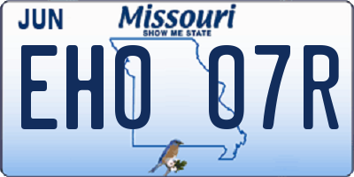 MO license plate EH0O7R