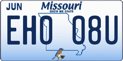 MO license plate EH0O8U
