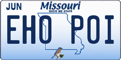 MO license plate EH0P0I