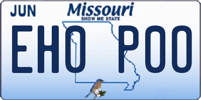 MO license plate EH0P0O