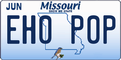 MO license plate EH0P0P