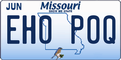 MO license plate EH0P0Q