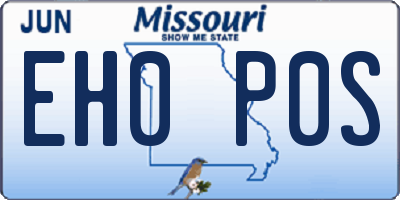 MO license plate EH0P0S
