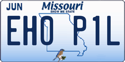 MO license plate EH0P1L
