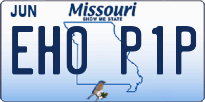 MO license plate EH0P1P
