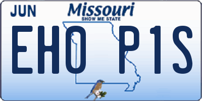 MO license plate EH0P1S