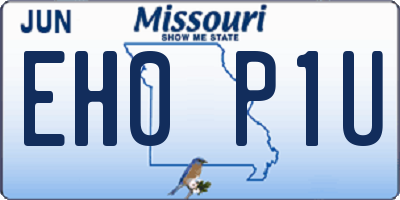 MO license plate EH0P1U