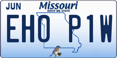 MO license plate EH0P1W