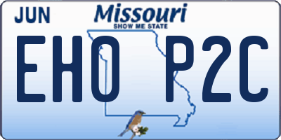 MO license plate EH0P2C