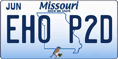 MO license plate EH0P2D